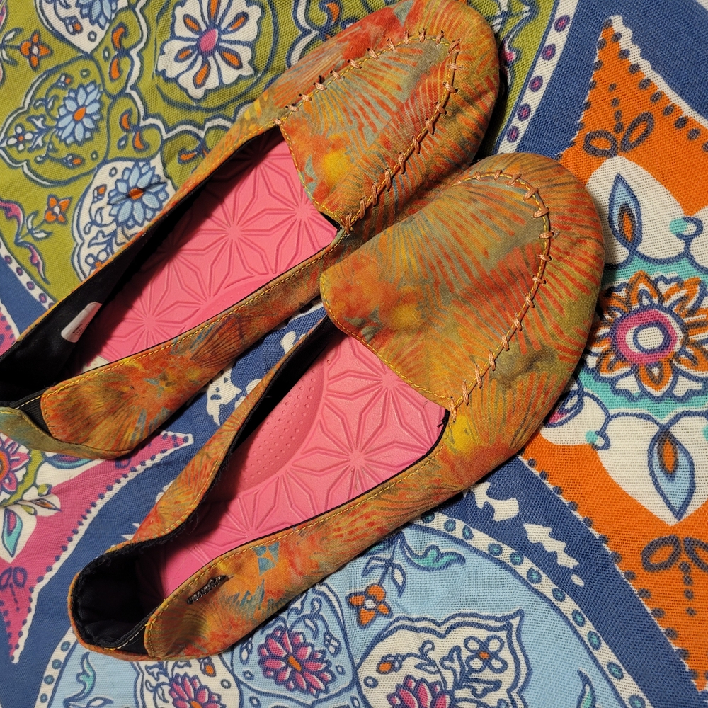 Cushe Tye Dye Flats with Decorative Stitching
